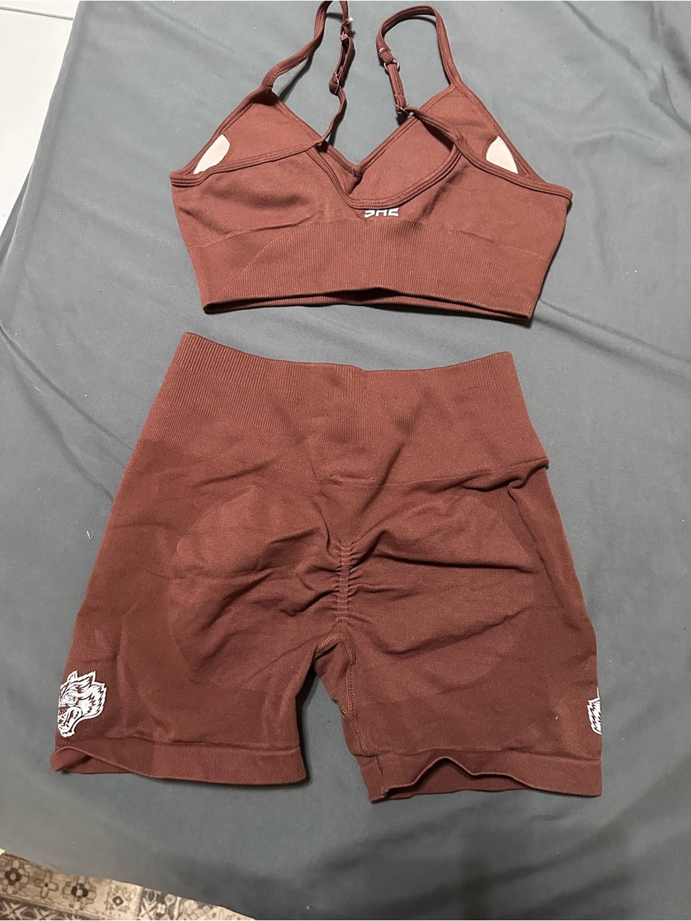 Darc Sport Brown Seamless Bralette & High-Waist Shorts - Picture 3 of 3